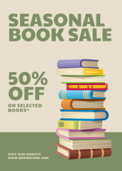 Seasonal Book Sale Ad on Green