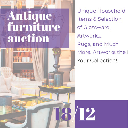 Antique Furniture Auction Instagram Tasarım Şablonu