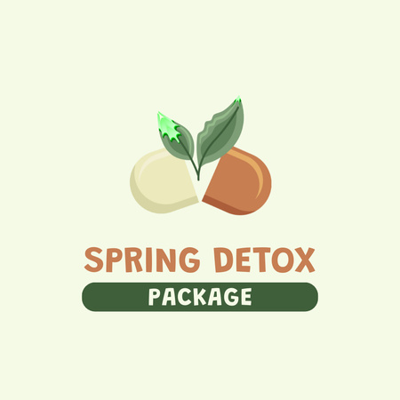 Pacote Spring Detox em cápsulas Animated Logo Modelo de Design