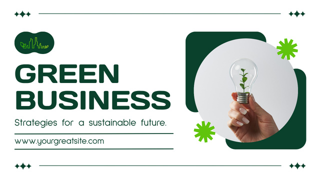 Platilla de diseño Successful Strategy for Green Business Presentation Wide