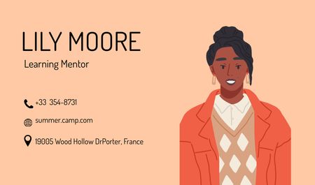 Learning Mentor Services Offer Business card Design Template