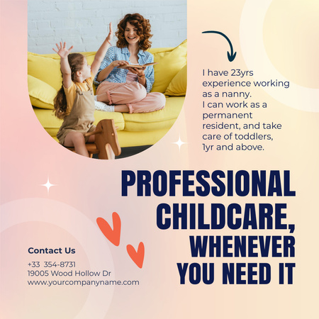 Professional Babysitting Services Offer Instagram – шаблон для дизайну