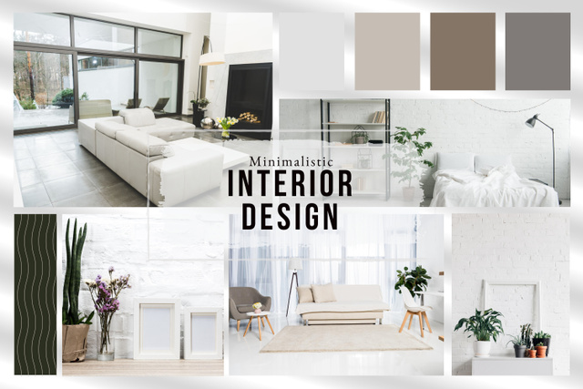 Beige Palette for Calm Interior Designs Mood Board Tasarım Şablonu