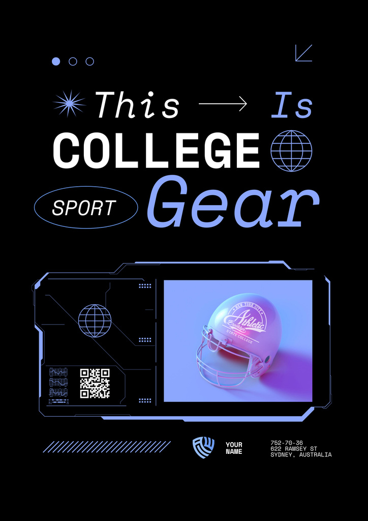 Ad of College Apparel and Gear Poster Πρότυπο σχεδίασης