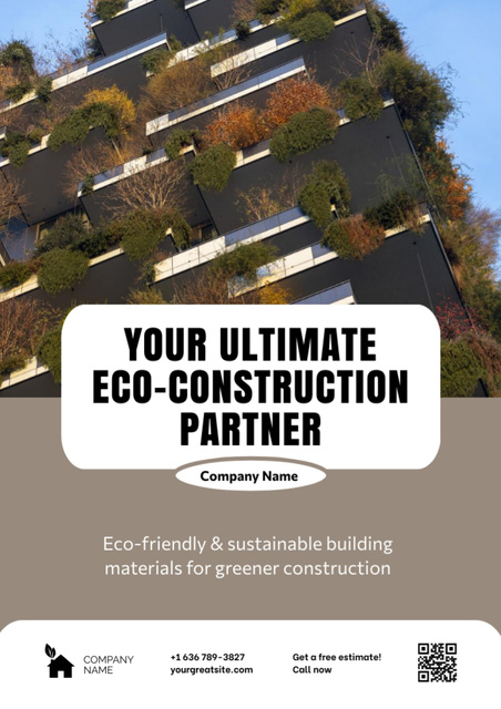 Eco-Construction Company Advertising Newsletter Šablona návrhu