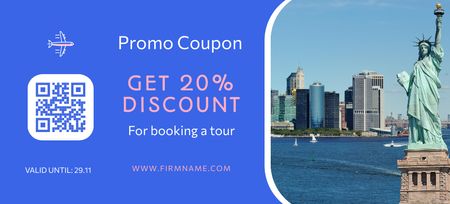 Travel Tour Ad Coupon 3.75x8.25in Design Template