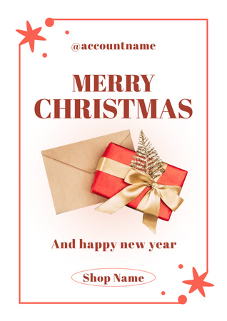 Christmas and New Year Greetings Poster Design Template