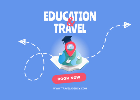 Educational Tours Announcement Flyer 5x7in Horizontal Design Template