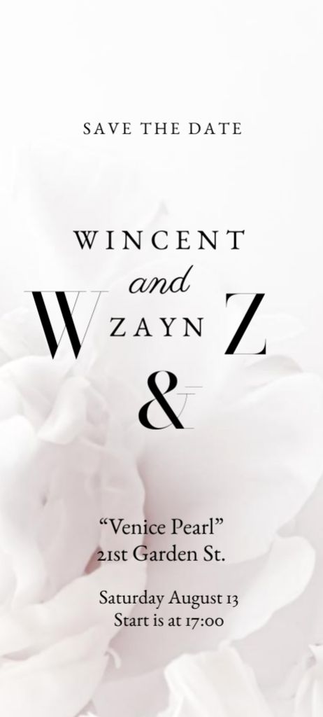 Announcement to Save the Date of Wedding Event Invitation 9.5x21cm tervezősablon