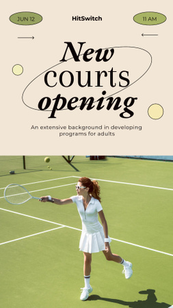 Tennis courts opening Instagram Story Design Template