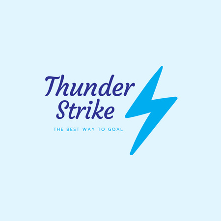Sport Club Emblem with Thunder Logo 1080x1080px – шаблон для дизайну