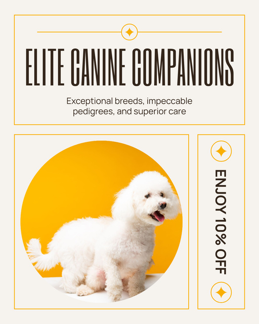 Designvorlage Discount on Elite Dog Breeds für Instagram Post Vertical