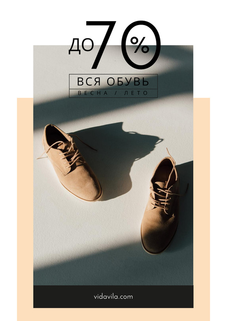 Fashion Sale with Stylish Male Shoes Poster Design Template