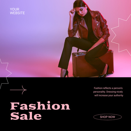 Ontwerpsjabloon van Instagram van Female Fashion Clothes Sale