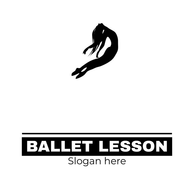 Ad of Ballet Lesson with Ballerina in Motion Animated Logo Modelo de Design
