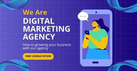 Platilla de diseño Innovative Digital Marketing Agency With Free Consultation Facebook AD