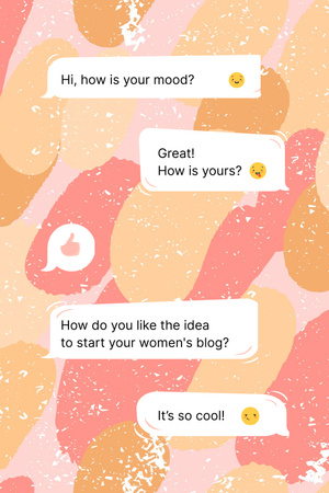 Girl Power Inspiration with Online Chatting Pinterest Design Template