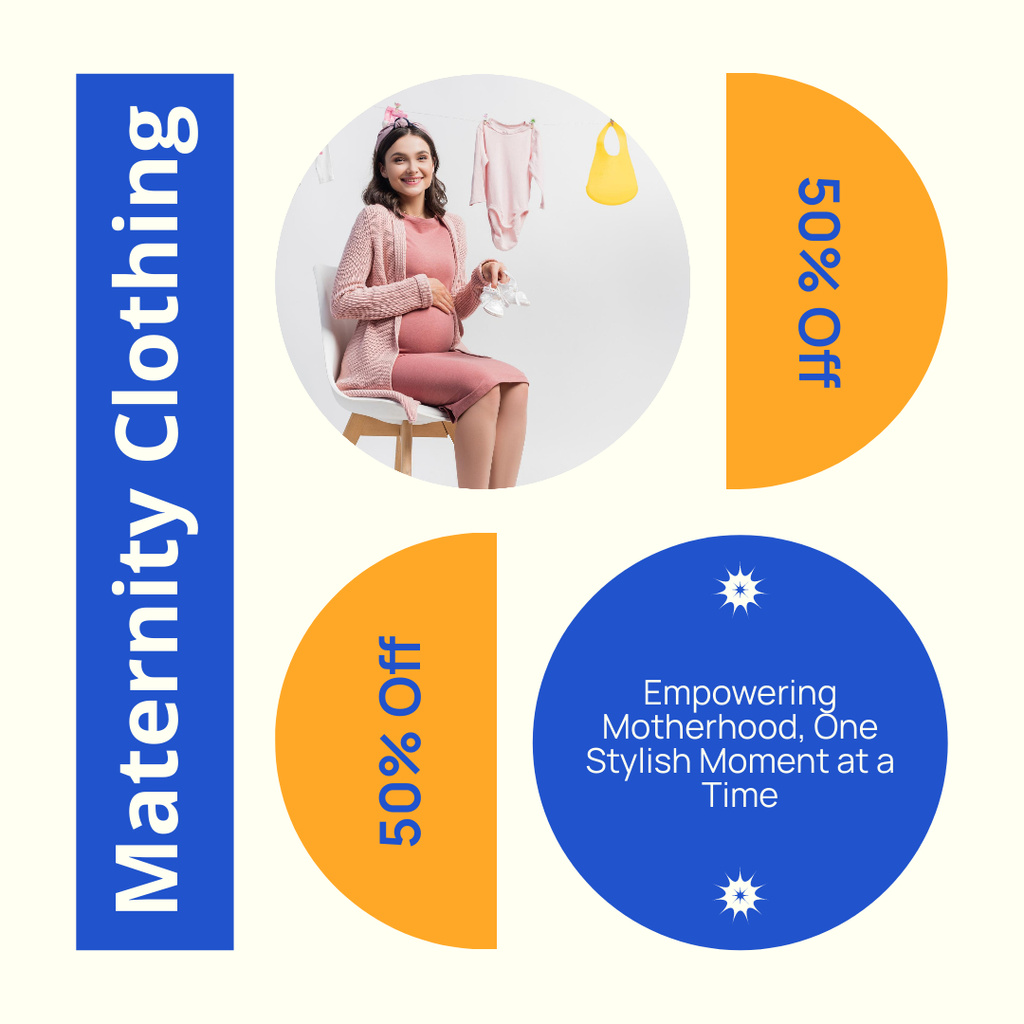 Designvorlage Fashionable Maternity Clothes at Discount für Instagram AD