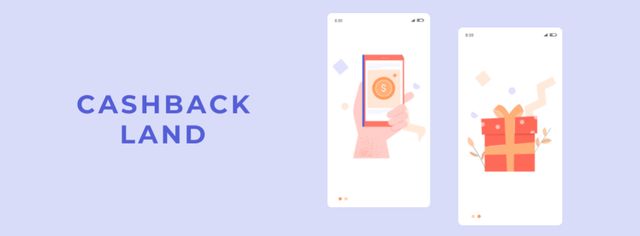 Designvorlage Cashback offer on Phone screen für Facebook cover