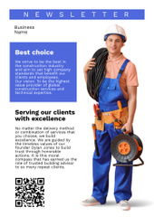 Construction Services Ad with Handsome Smiling Foreman