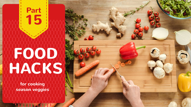 Cooking Blog Ad Chef Cutting Vegetables Youtube Thumbnail Šablona návrhu