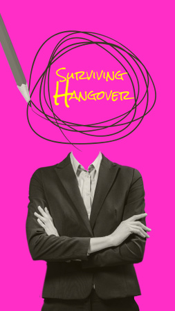 Modèle de visuel Funny Joke about Hangover - Instagram Story