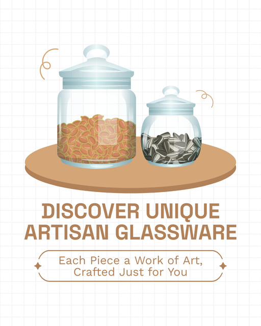 Unique Glass Storage Jars Offer Instagram Post Vertical – шаблон для дизайну
