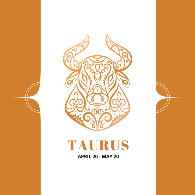 Zodiac Sign of Taurus with Birth Dates Instagram Design Template