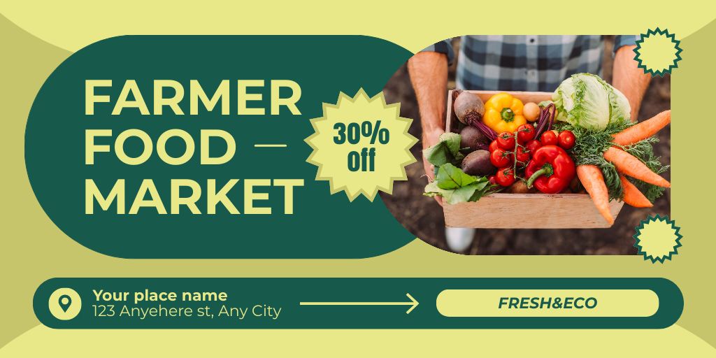 Modèle de visuel Natural Food at Farmer's Market - Twitter