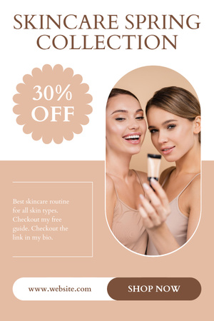 Designvorlage Skin Care Collection Spring Sale Offer für Pinterest