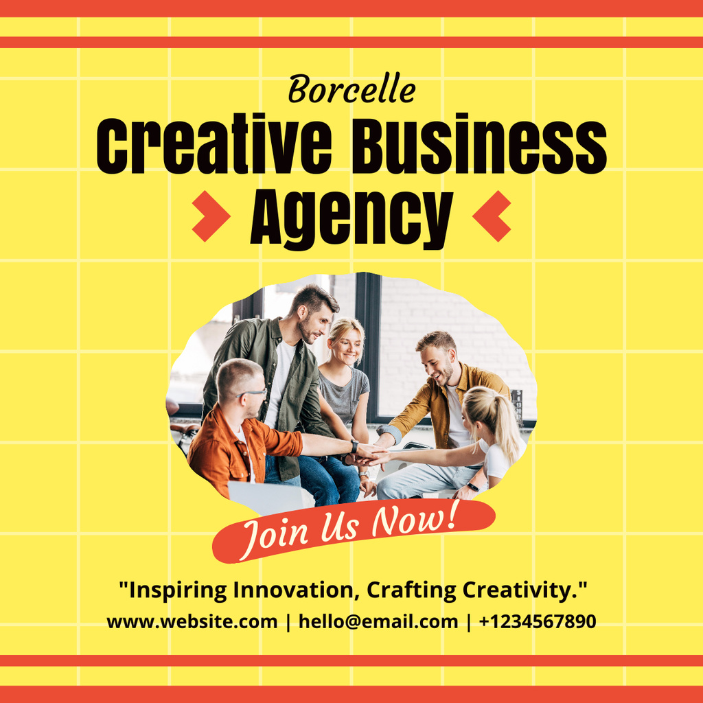 Modèle de visuel Ad of Creative Business Agency with Professional Team - LinkedIn post