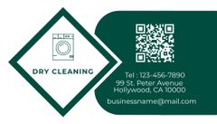 Dry Cleaning Company Emblem with Washing Machine on Green