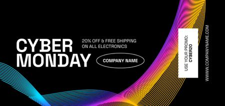 Cyber Monday's Best Offer on Black Coupon Din Large Design Template