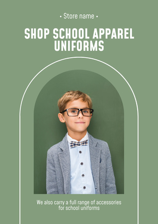 School Apparel and Uniforms Sale Offer Poster A3デザインテンプレート