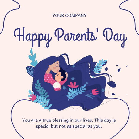 Loving Mother Hugging her Son Animated Post Design Template