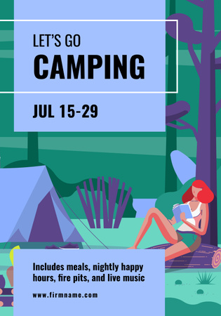 Szablon projektu Camping Trip Offer Poster 28x40in