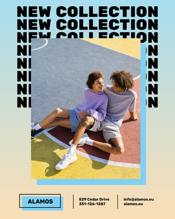 Ontwerpsjabloon van Poster 16x20in van Nieuwe collectieadvertentie met stijlvolle mensen