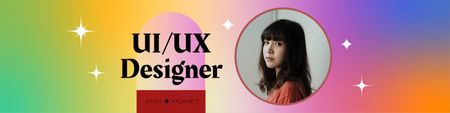 Work Profile of Web Designer on Colorful Gradient LinkedIn Cover Design Template