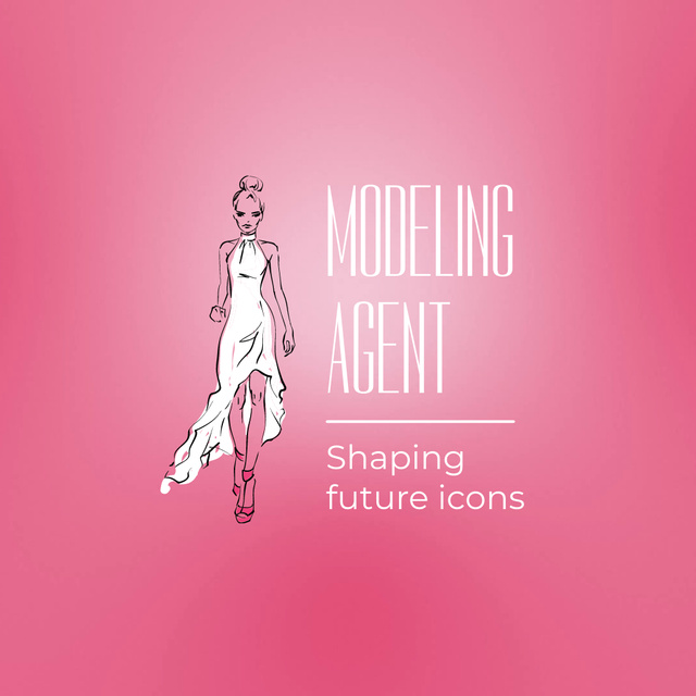 Modeling Agent Servicer Promotion With Emblem Animated Logoデザインテンプレート