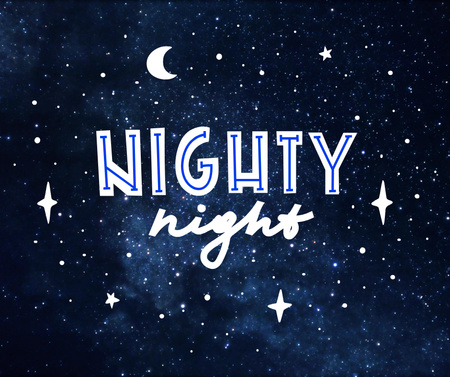 Good Night Wish on Starry Sky Facebook Design Template