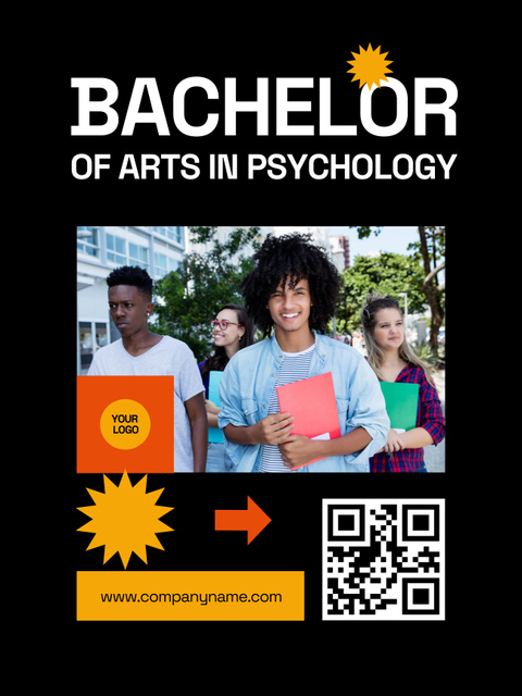 Group of Students in College Poster US Design Template