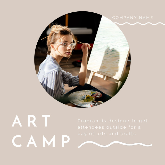 Modèle de visuel Art Camp program - Animated Post