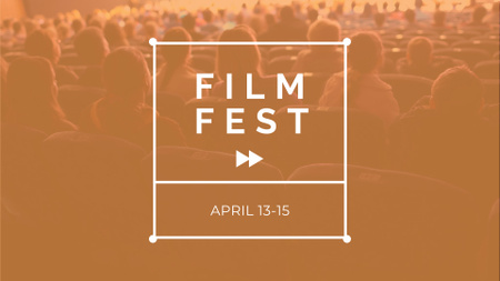 Ontwerpsjabloon van FB event cover van filmfestival aankondiging met mensen in de bioscoop
