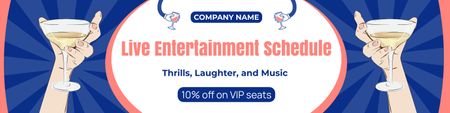 Platilla de diseño Live Entertainment With Drinks And Discount on VIP Seats Twitter