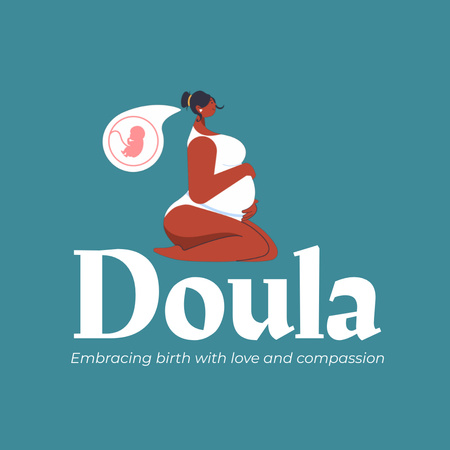 Ontwerpsjabloon van Animated Logo van Alternatieve Doula-servicepromotie met slogan