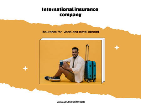 Contemporary Promotion for International Insurance Company Flyer 8.5x11in Horizontalデザインテンプレート