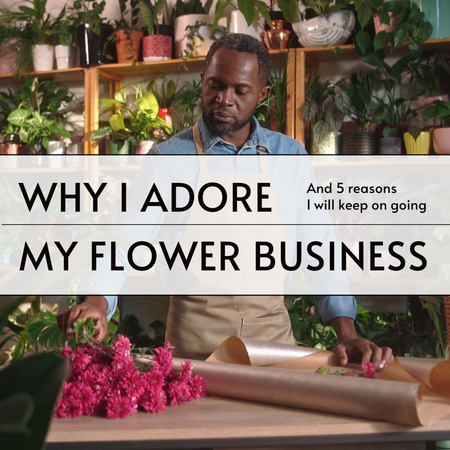 Modèle de visuel Annonce de petite entreprise de fleurs avec création de bouquet - Animated Post