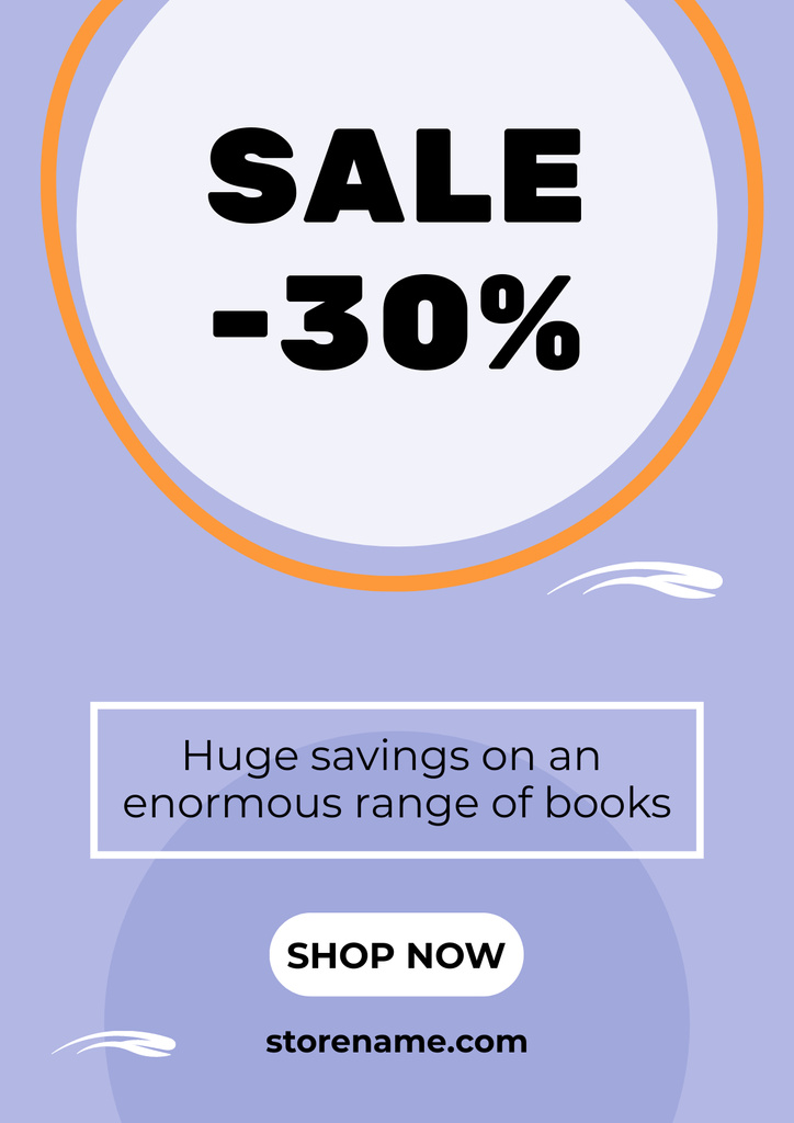 Remarkable Books Sale Announcement In Purple Poster Design Template