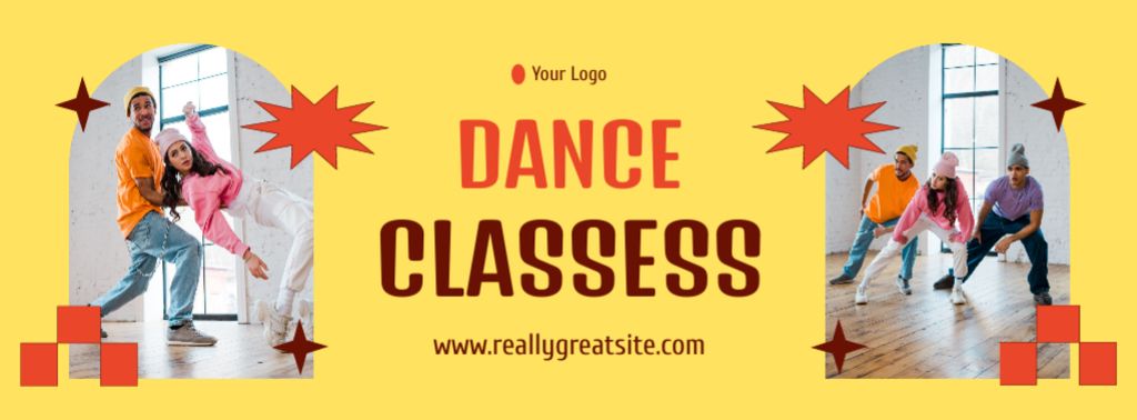 People dancing Hip Hop on Classes Facebook cover Design Template