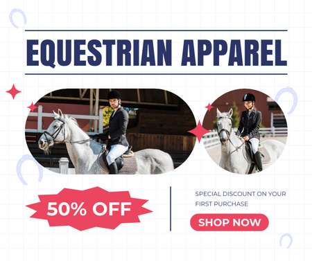 Equestrian Apparel With Discount For Purchase Facebook Design Template